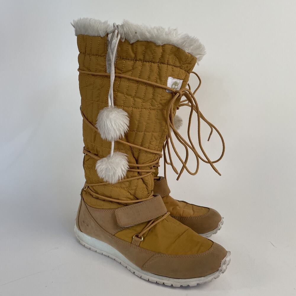 Timberland Women’s Boots Size 7 650 Brown Suede Lace-Up 13” High Winter - 55